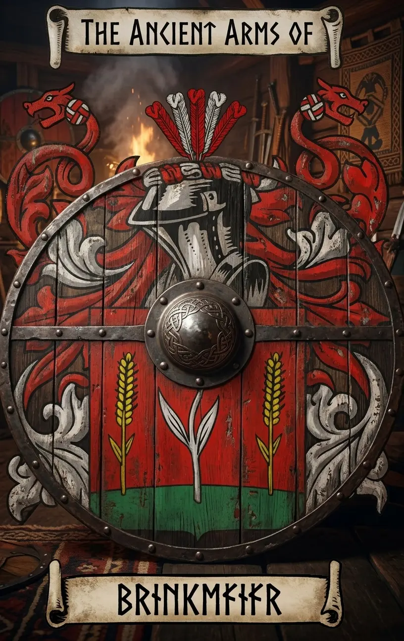 Brinkmeier Coat Of Arms — Brinkmeier was a name for someone who lived beside a meadow or grassy pasture.