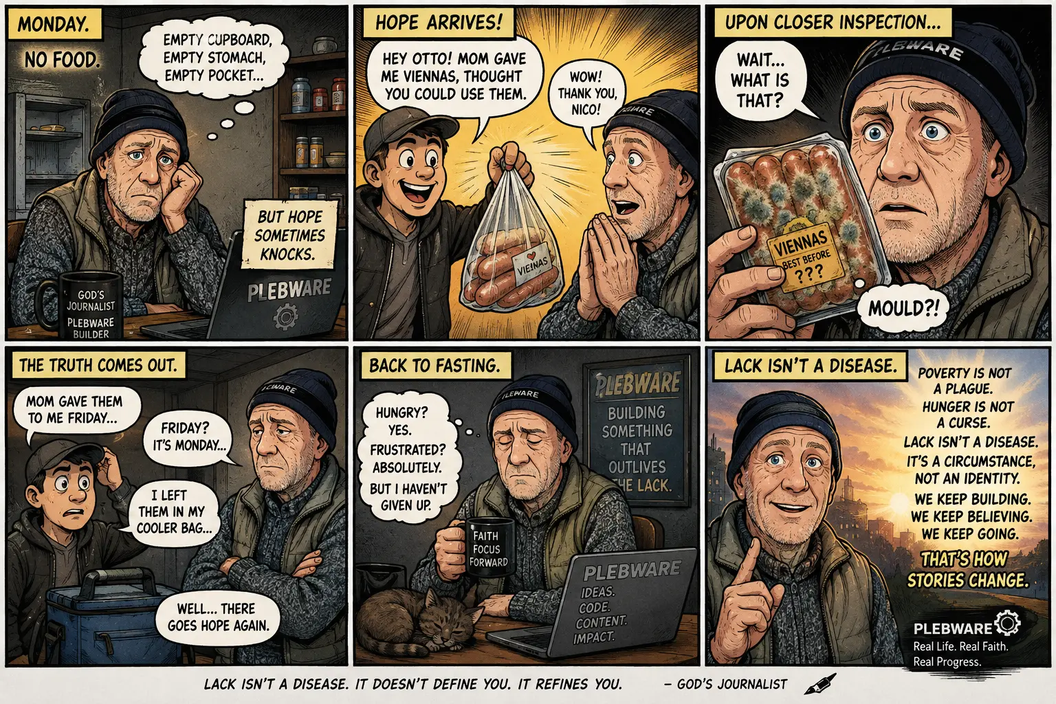 Hanging On - Moldy Food — A Moral Story About Lack, Financial Hardship, Uncertainty, And The Struggle To Find Solid Ground.